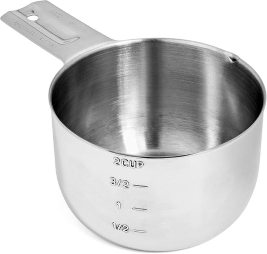 Hudson Essentials Stainless Steel Measuring Cups and Spoons Set (1 Piece 2-Cup) by HudsonEssentials