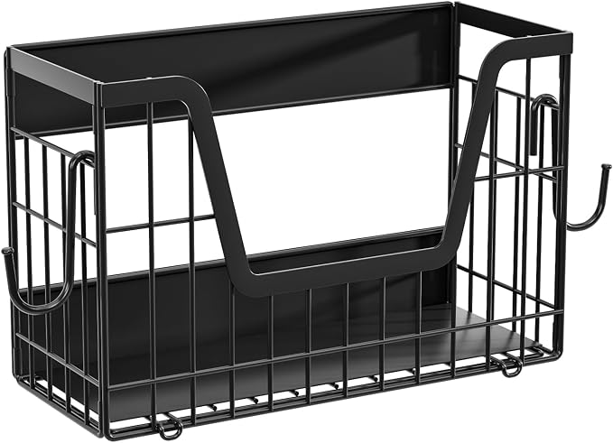 Magnetic Shelf for Fridge, Fruit Basket Magnet Shelves with 2 Hooks | Potato and Onion Storage Bins, Black Magnetic Organizer Side of Fridge Storage, Magnetic Spice Rack for Refrigerator Kitchen - Image 9