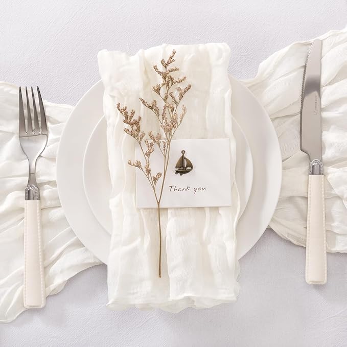 Cheesecloth Napkins Iovry White Cloth Napkins Bulk,Set of 20 - Image 4