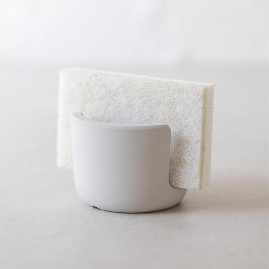 Diatomite Stoneware Sponge Holder & Sink Caddy, Drying Stone Kitchen Sink Organizer for Counter, Water-Absorbing Diatomaceous Earth Sponge Tray for Kitchen & Bathroom Countertop by Unknown