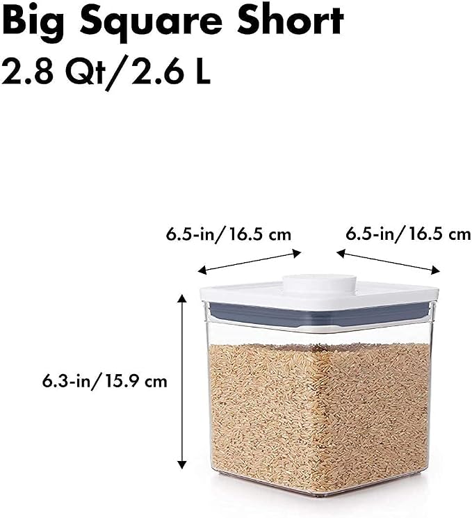 OXO Good Grips POP Container 2.8-Quart Square Airtight Food Storage for Sugar and More (Set of 4) - Image 2