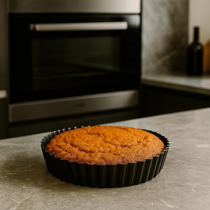 Set of 3 Deep Dish Pie Pan with Removable Bottom - Fluted Carbon Steel Tart Pan for Quiche Lorraine & Pies - Crispy Crust Baking Dish for Home Bakers - 7.87, 9.44 and 11 inches - Image 6