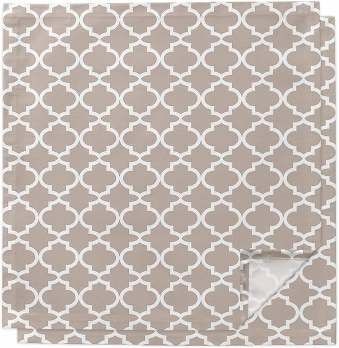 Cloth Napkins Set of 2-20x20 Inches, Beige Moroccon Washable Reusable Table Napkins, Farmhouse Minimalist Abstract Geometric Soft & Absortbent Dining Napkin for Party Wedding Hotel Restaurant by Unknown