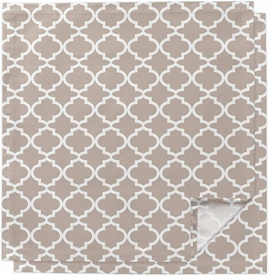 Cloth Napkins Set of 2-20x20 Inches, Beige Moroccon Washable Reusable Table Napkins, Farmhouse Minimalist Abstract Geometric Soft & Absortbent Dining Napkin for Party Wedding Hotel Restaurant by Unknown