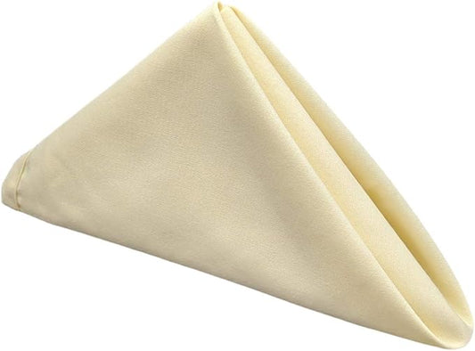 36 Pack Cloth Table Napkins/Linens - 20 Inch x 20 Inch - Easy Care 100% Spun Polyester - Cotton Like Feel - Ivory by Marquis+Mills