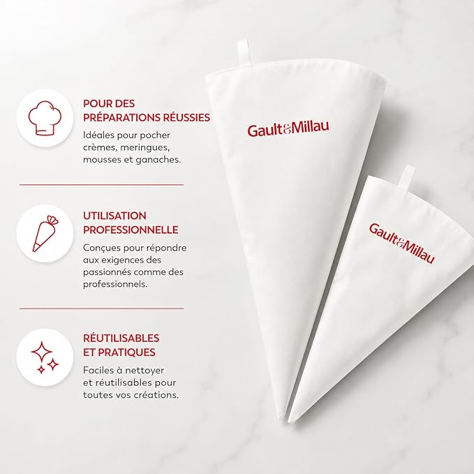 GAULT&MILLAU - Pro Piping Bags x2 - Create pastry decorations - Sturdy and reusable - Set of 2 - Image 3