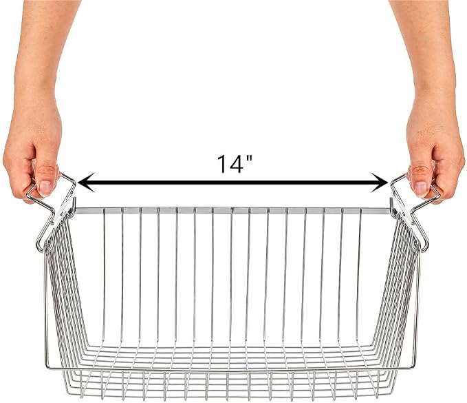 SANNO Stacking Baskets Bin Baskets Wire Storage Baskets Organization Farmhouse Scoop Baksket for Pantry, Kitchen, Closets, Bathroom, Cabinets, Kitchen, Set of 3 - Image 6