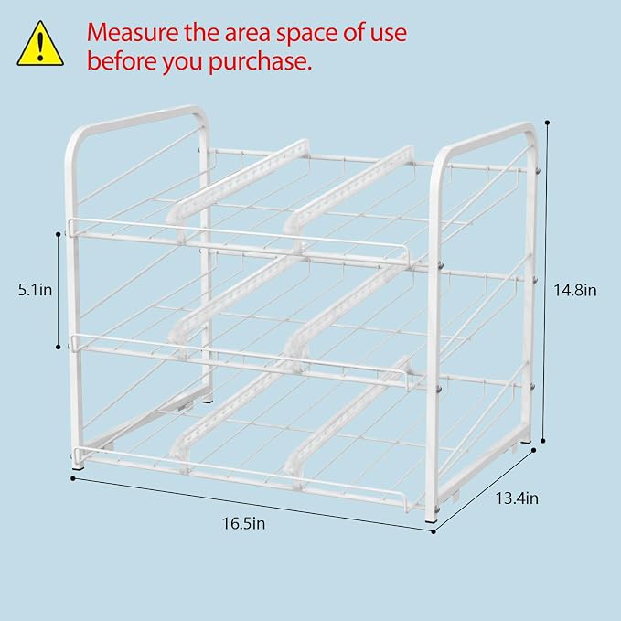 BTY Can Organizer for Pantry Stackable Can Rack Organizer 2 Pack Stacking Can Storage Dispensers 3 Tier Small Space Holds up to 36 Cans for Pantry, Kitchen, Cabinet White - Image 2