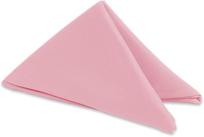 200 pcs Pink 17"x17" Polyester Cloth Napkins | Premium, soft, & durable square linen napkins, perfect for weddings, dining, restaurants, & parties. Washable. by LeadingLinens