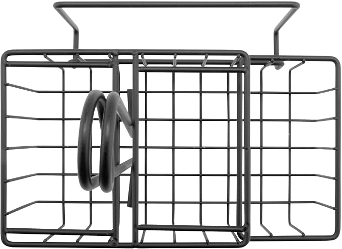 G.E.T. 4-31698 Black Metal Three Compartment Condiment Caddy with Menu Iron Powder Coated Table Caddies Collection | 3 compartments, Easy transport, Restaurant service, Great for Menus, Table Numbers, Buffet Labels and Counter Displays - Image 2