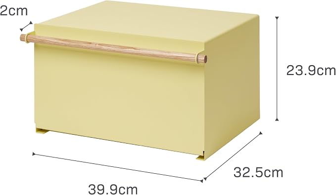 YAMAZAKI Home Modern Bread Box – Steel + Wood Countertop Bread Storage Container, Large Yellow Bread Box for Kitchen Countertop, Space-Saving Bread Keeper, Easy Access Lid - Image 9