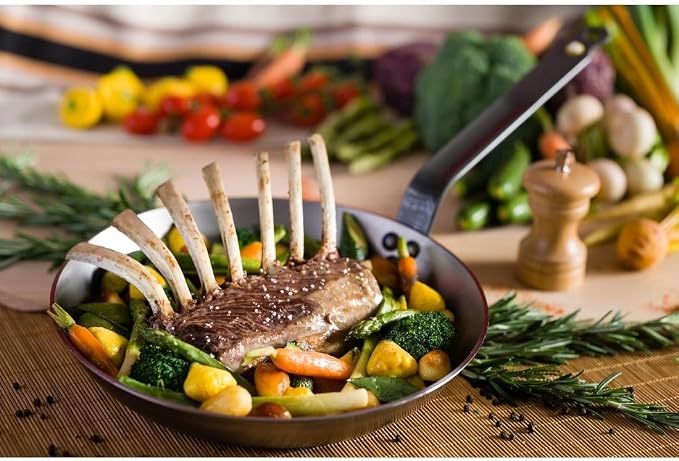 de Buyer MINERAL B Carbon Steel Fry Pan - 12.5” Diameter, 9” Cooking Surface - Ideal for Searing, Sauteing & Reheating - Naturally Non-Stick Finish - Made in France - Image 5