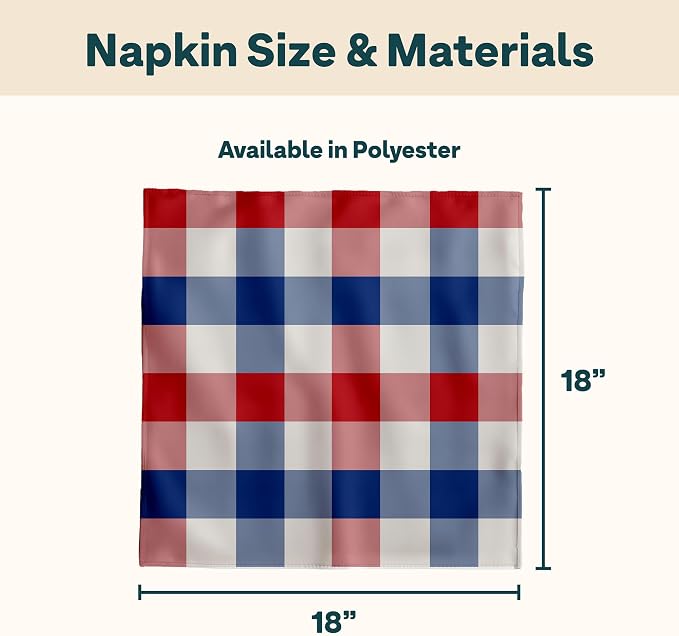 Red White and Blue Plaid Cloth Napkins | Checkered Linen Fourth of July Table Decorations | Gingham | Absorbent, Washable, Reusable, Stain & Wrinkle Resistant | Made in America - 12pack - Image 4
