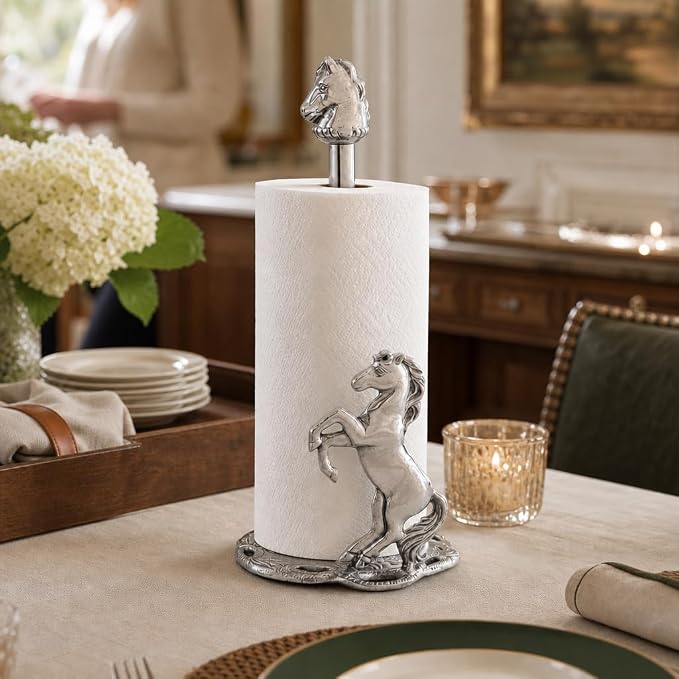 Arthur Court Horse Paper Towel Holder - Decorative Aluminum Equestrian Kitchen Accessory - 14.5 Inch Tall - Image 7