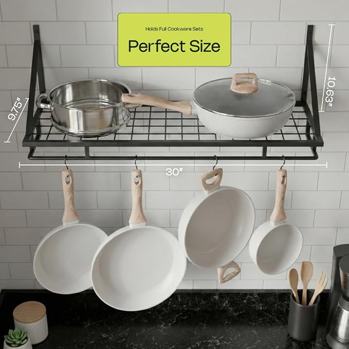 Pot and Pan Shelf – Heavy-Duty Adjustable Cookware Rack for Cabinet or Countertop | Space-Saving Kitchen Organizer for Pots, Pans & Lids Storage - Image 5