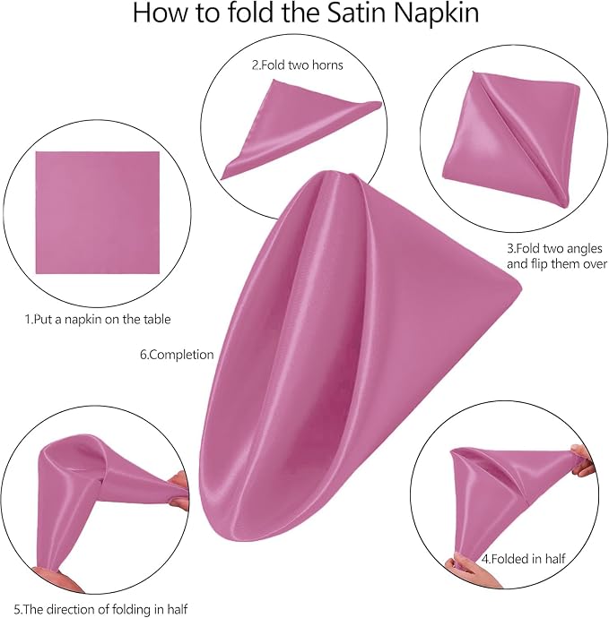 MDS® Pack of 200 Satin Napkins 12 x 12 Inch, Soft Silky Reusable Cloth Dinner Table Napkins for Wedding Décor, Reception, Birthday, Parties, Banquets, Catering, Restaurants & Hotel - Dusty Pink - Image 3