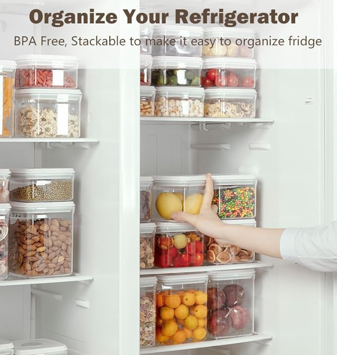 Pop Food Storage Containers Set Airtight Food Storage Containers with Pop Lids, Kitchen Pantry Organization and Storage, Cereal, Rice, Flour, Pasta & Snack Container, BPA Free, 3 x 1.2Qt - Image 5