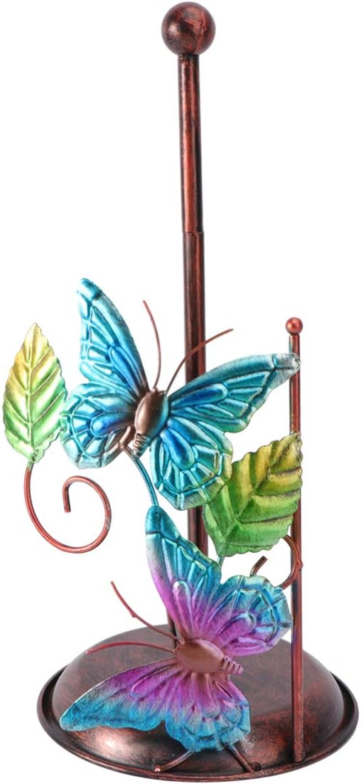 Cabilock Wrought Iron Butterfly Paper Towel Holder Metal Tissue Rack Freestanding Napkin Storage for Kitchen Bathroom Dining Countertop by cabilock