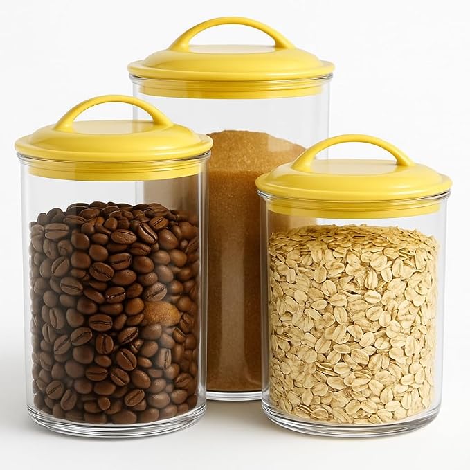 Food Storage Containers, BPA Free Airtight Canisters for Cereal, Pasta, Sugar, Coffee, Flour, Cookies, Loose Tea, for Kitchen Organization by Reston Lloyd, Set of 3, Charcoal Gray - Image 9