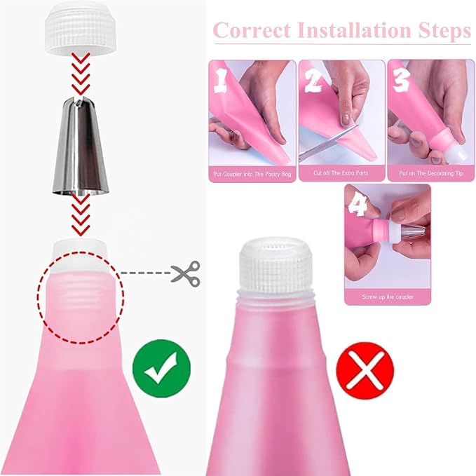 Cake Decorating Kit,Piping Bags and Tips Set,Cake Decorating Supplies,Frosting Piping Kit,Cake Baking Supplies for Beginners (66PCS) - Image 3
