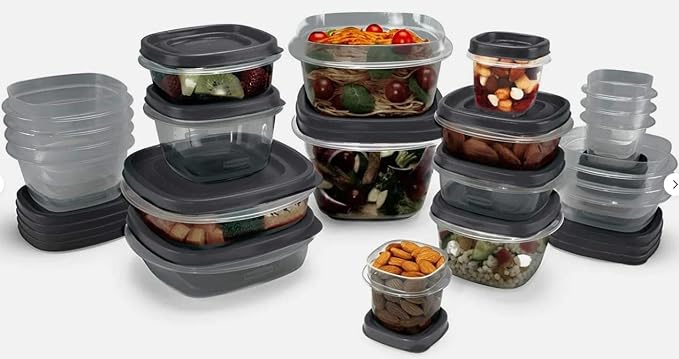 Rubbermaid Easy Find Lids Food Storage Containers 46-Piece Set BPA-free Freezer Dishwasher Microwave-Safe Black by Unknown