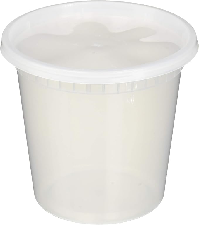 [24 OZ, 25 Sets] Plastic Deli Food Storage Containers with Airtight Lids | Microwave-, Freezer-, Dishwasher-Safe | BPA Free | Heavy-Duty | Meal Prep | Leakproof | Recyclable by EDI