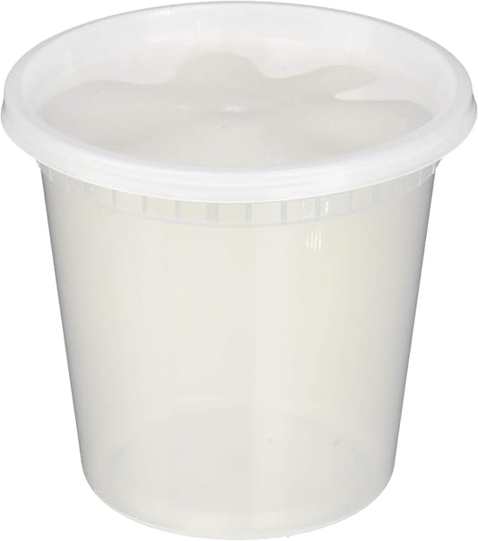 [24 OZ, 25 Sets] Plastic Deli Food Storage Containers with Airtight Lids | Microwave-, Freezer-, Dishwasher-Safe | BPA Free | Heavy-Duty | Meal Prep | Leakproof | Recyclable by EDI