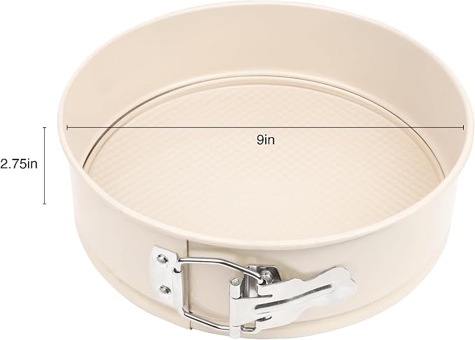 David Burke 9" Springform Pan – Carbon Steel Cheesecake Mold with Removable Bottom, Oven Safe, PFTE & PFOA Free – Cream - Image 4