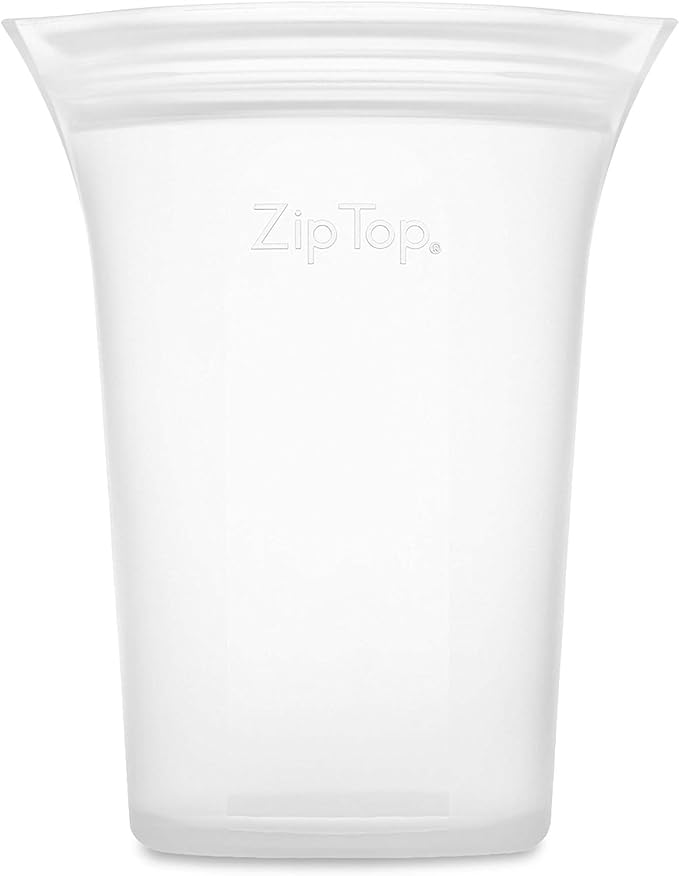 Zip Top Reusable Food Storage Bags | Medium Cup [Frost] | Silicone Meal Prep Container | Microwave, Dishwasher and Freezer Safe | Made in The USA - Image 2