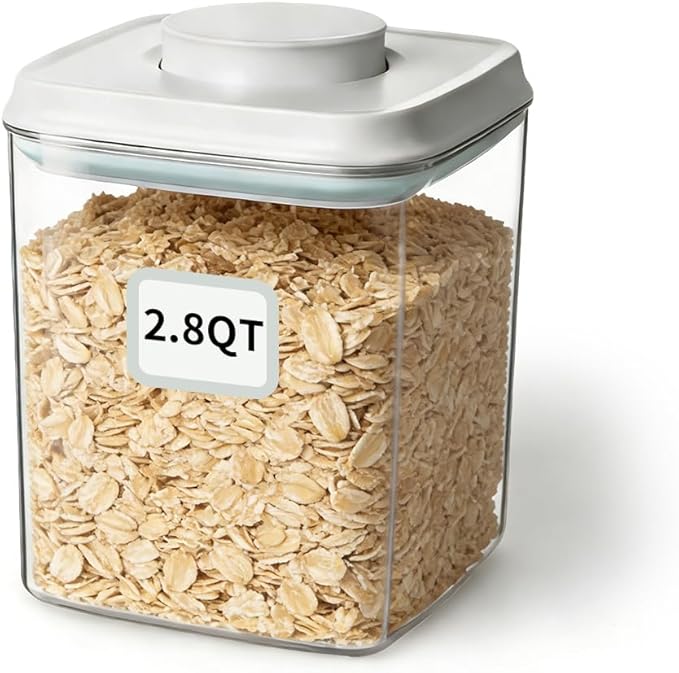 Airtight Food Storage Container with One-Touch Lid, 2.8 QT / 2.65 L Stackable BPA-Free PET for Coffee, Sugar, Spices & Pantry Organization. by EQI