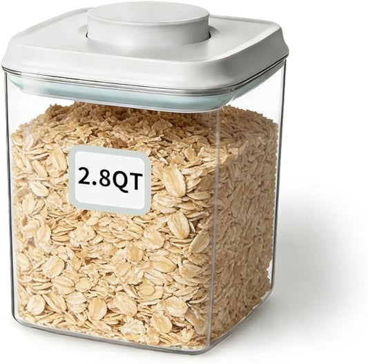 Airtight Food Storage Container with One-Touch Lid, 2.8 QT / 2.65 L Stackable BPA-Free PET for Coffee, Sugar, Spices & Pantry Organization. by EQI