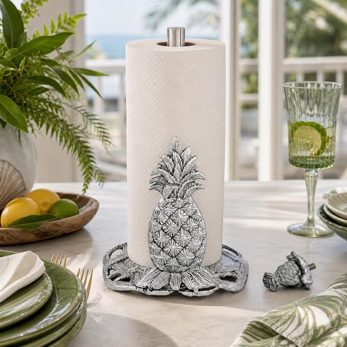 Arthur Court Pineapple Paper Towel Holder Decorative Aluminum Metal 14.5 Inch for Kitchen Countertop - Image 6