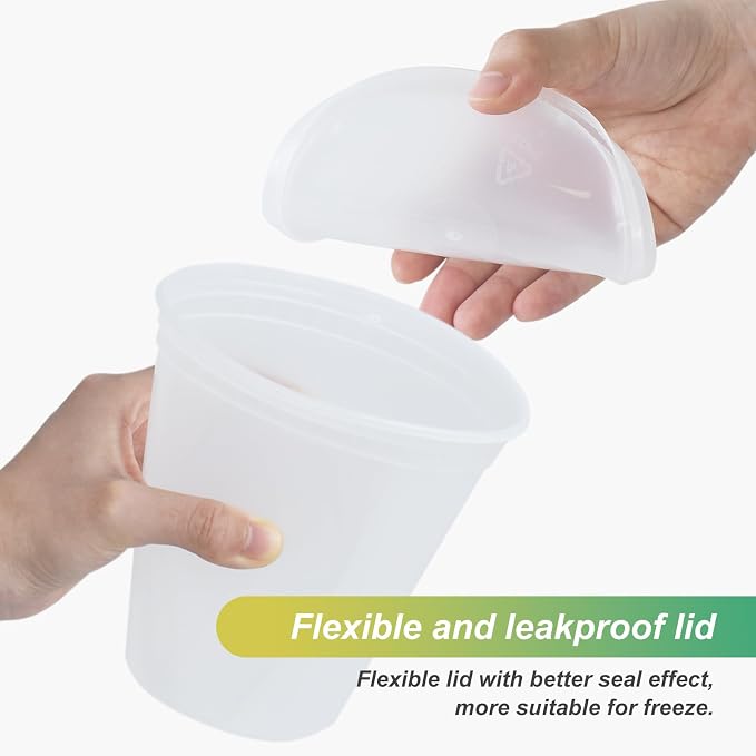 40 Pack 32oz Food Storage Containers with Airtight Lids Freezer Safe for Meal Prep Soup Slime Reusable for Lunches Leftovers Takeout BPA-Free Leakproof Stackable Microwave Dishwasher - Image 4