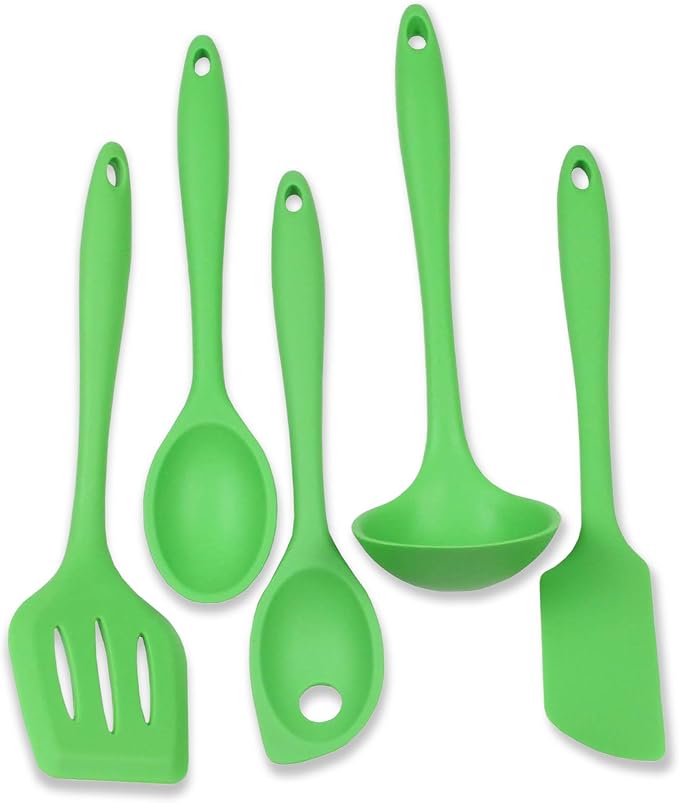 Chef Craft Premium Silicone Kitchen Tool and Utensil Set, 5 Piece, Green by ChefCraft