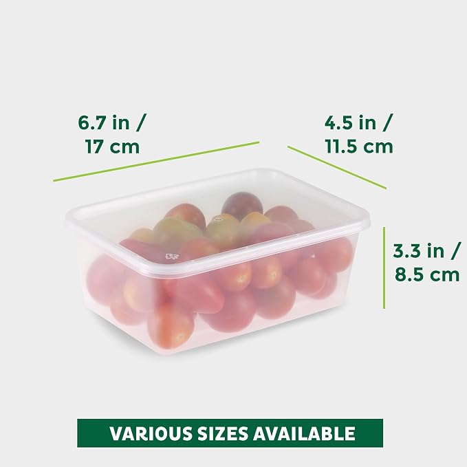 Freshware Food Storage Containers [50 Set] 34 oz Plastic Deli Containers with Lids, Slime, Soup, Meal Prep Containers, BPA Free, Stackable, Leakproof, Microwave, Dishwasher and Freezer Safe - Image 4