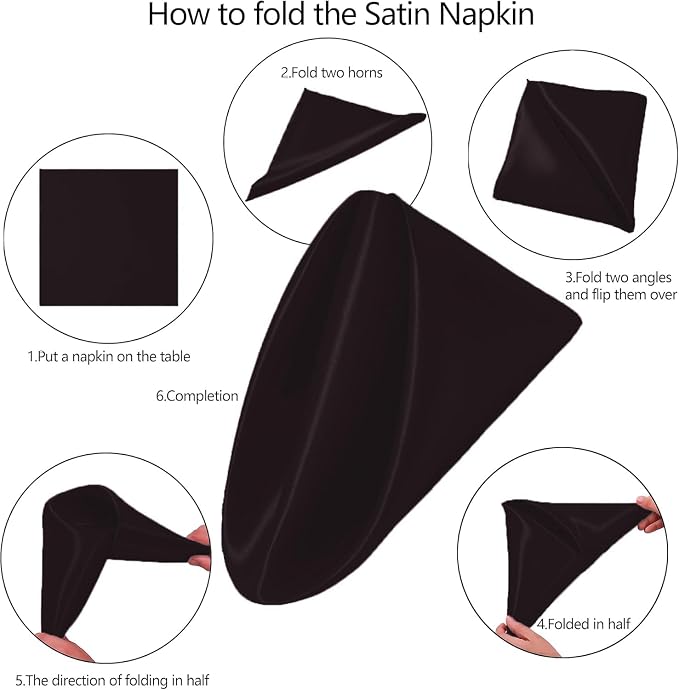 MDS® Pack of 200 Satin Napkins 12 x 12 Inch, Soft Silky Reusable Cloth Dinner Table Napkins for Wedding Décor, Reception, Birthday, Parties, Banquets, Catering, Restaurants & Hotel - Coffee - Image 3