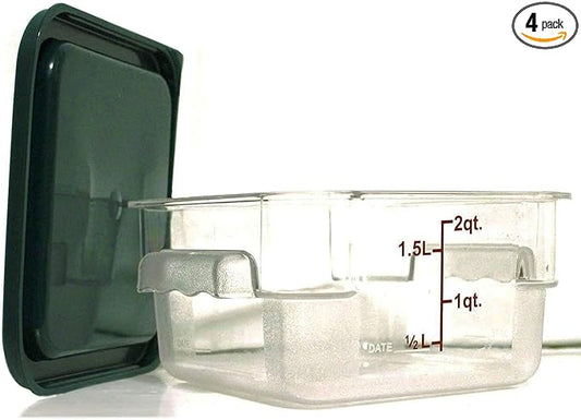 Tiger Chef Food Storage Containers with Lids - Plastic Container Set for Pantry Storage- 2 Qt - 4 Pack for Sugar, Flour, Cereal, Dry Goods by TigerChef