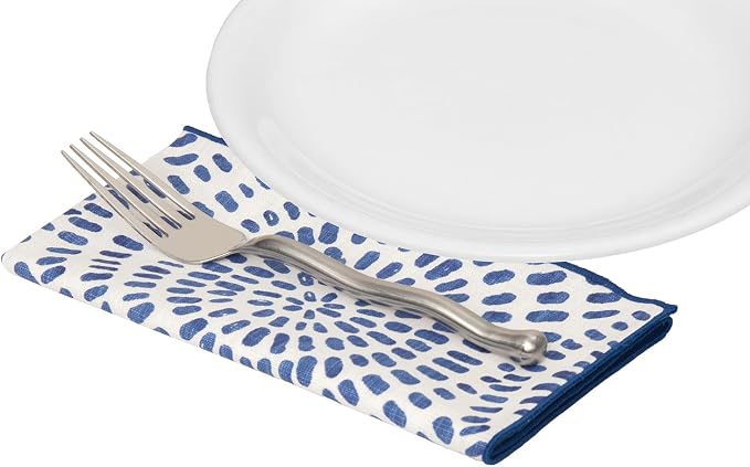 Cloth Napkins, Blue and White Fabric, 100% Cotton, Linen Napkin for Table Setting, Tablescapes, Use with Tablecloth or Placemats, 18" Dinner, Set of 12 - Image 7