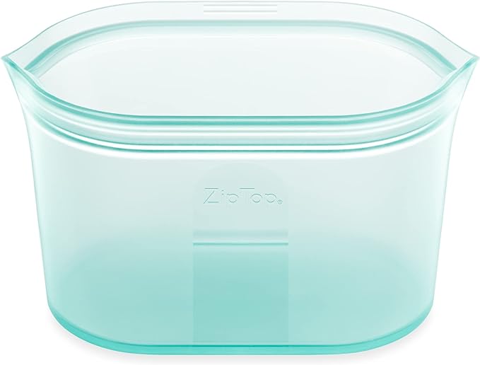 Zip Top Reusable Food Storage Bags | Large Dish [Teal] | Silicone Meal Prep Container | Microwave, Dishwasher and Freezer Safe | Made in the USA by ZipTop