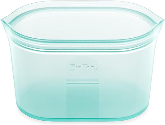 Zip Top Reusable Food Storage Bags | Large Dish [Teal] | Silicone Meal Prep Container | Microwave, Dishwasher and Freezer Safe | Made in the USA by ZipTop