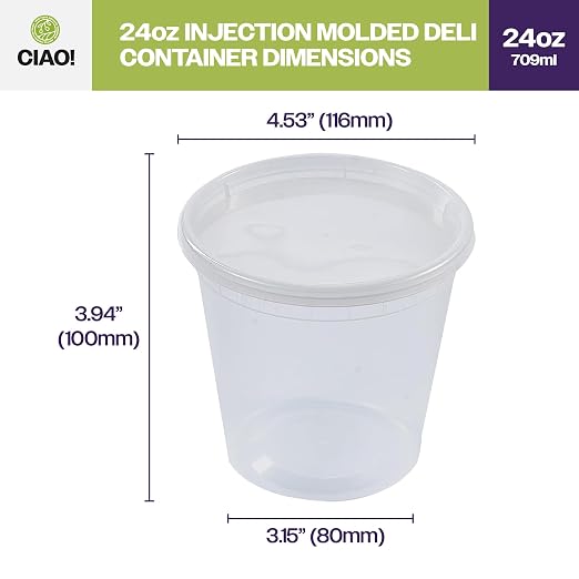 CIAO! 24OZ PP Injection Molded Soup-Deli Container with LLDPE Lid, Microwavable and BPA Free (240/240 combo pack) - Image 4