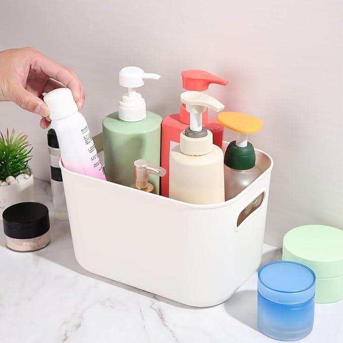 Zopeal Plastic Storage Bins 10 Pcs White Pantry Organizer Bins Small Baskets Storage Containers for Home Kitchen (10 x 7 x 6 Inch) - Image 6