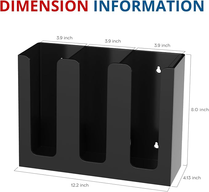 KOTEMON Acrylic Cup and Lid Holder, 3 Compartment, Disposable Coffee Cup Dispenser Cup Storage Organizer, Black - Image 3