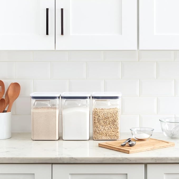 OXO Good Grips POP Airtight Food Storage Containers for Pantry, 6-Piece Set | Stackable Pantry Organization Containers, Airtight Lids, Includes ½ Cup Scoops, Flour, Sugar, Cereal, Pasta Storage - Image 9