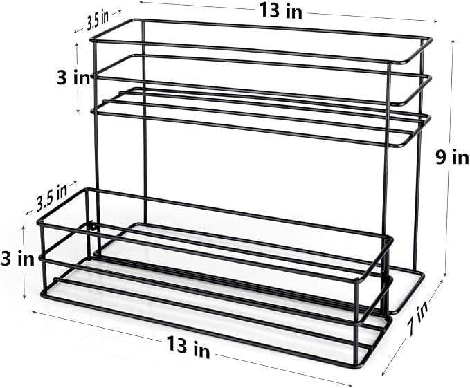 kimilus 8 Bottle Capacity Coffee Syrup Organizer 2 Tier Coffee Syrup Stand Shelf for Coffee Bar Kitchen Small Wine Rack for Bar Family Storage for Syrup Wine Dressing - Image 2