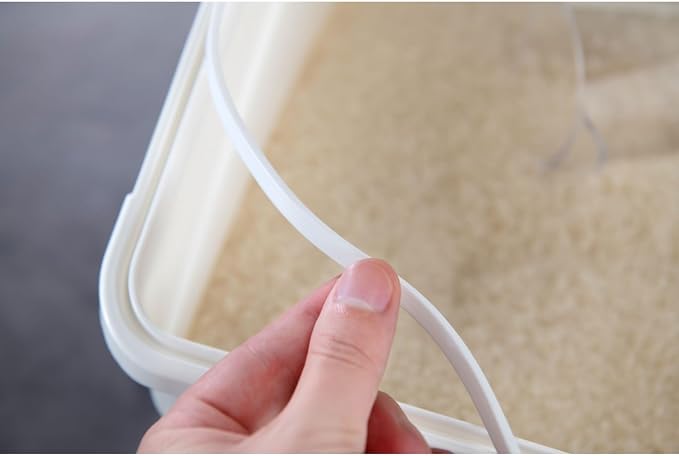 10 Liter / 20 lbs Rice Storage Container with Measuring Cup, BPA free, For Rice | Grain | Pet Food | Flour, 2 count, White - Image 5