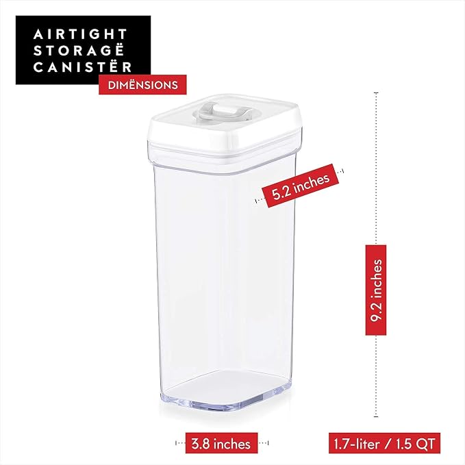DWËLLZA KITCHEN Airtight Food Storage Containers Set - 10 PC Set - For Kitchen Pantry Organization and Storage - BPA-Free - Clear Plastic Dry Food Canisters with Improved Lids, Keeps Food Fresh. - Image 7