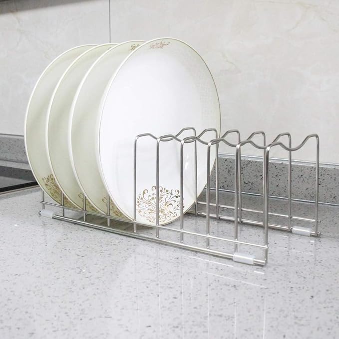 FLSEPAMB Lid Organizer Pot Lid Organizer Holder Suitable for Bakeware Dish Plate, Cutting Boards, Pots & Pans, Serving Trays, Reusable Containers for Kitchen Countertop (1 Pack) - Image 4