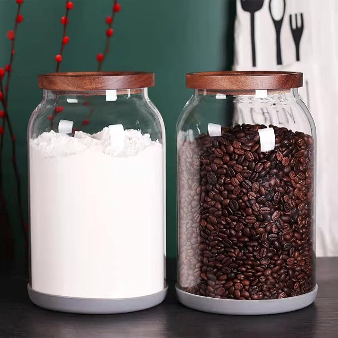 SAIOOL 1 Gallon Glass Jar with Wooden Acacia Airtight Lid, Set of 2 - Image 8