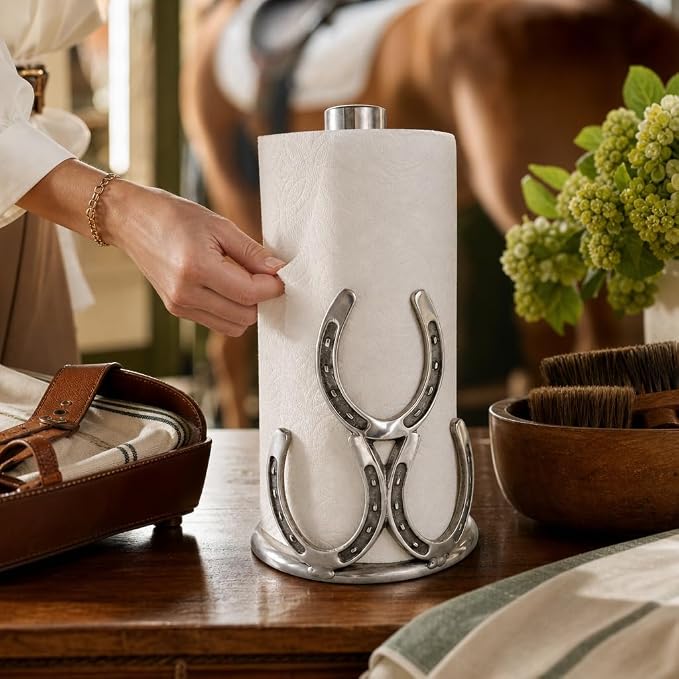 Arthur Court Horseshoe Paper Towel Holder - Decorative Aluminum Equestrian Kitchen Accessory - 12.5 Inch Tall - Image 5